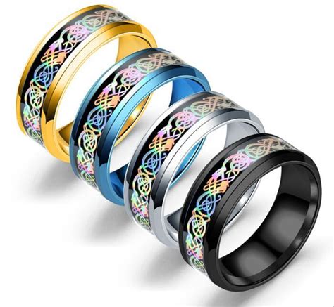 Men Tungsten Carbide Ring Wedding Band 8mm Silver Black Blue Gold