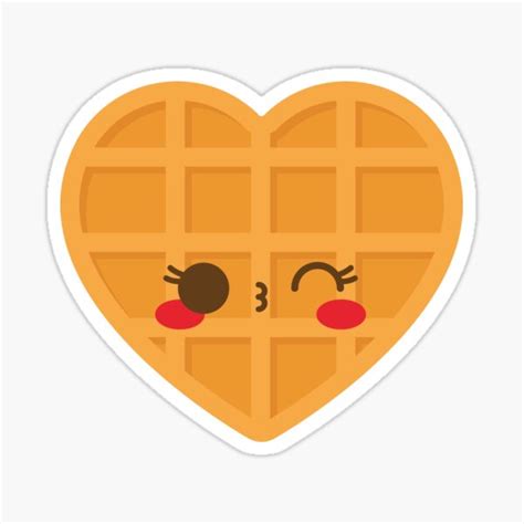 Pegatina Besos Y Gui Os En Forma De Coraz N Kawaii Waffle Del D A De