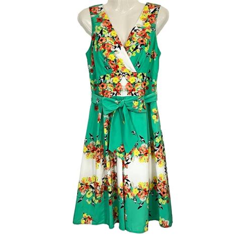 Dress Barn Dresses Dressbarn Floral Bird Print Fit Flare Spring