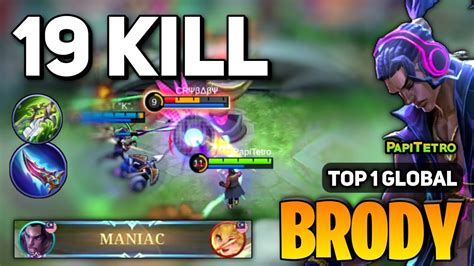 Maniac Brody Best Build Brody Top Global Gameplay By Enemy