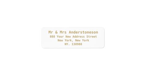 Elegant Personalized Chic Wedding Return Address Label Zazzle