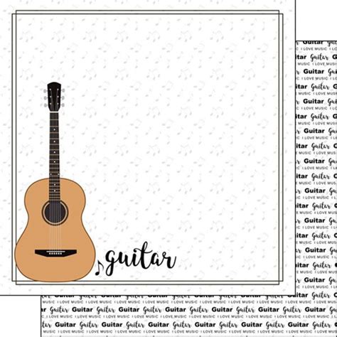 Guitar X Double Sided Scrapbooking Paper Scrapbook Customs