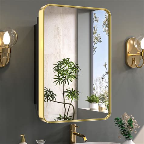 Amazon Keonjinn X Inch Gold Medicine Cabinets For Bathroom