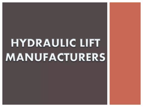 Hydraulic Lifts Manufacturers In Chennai Coimbatore Vellore Trichy