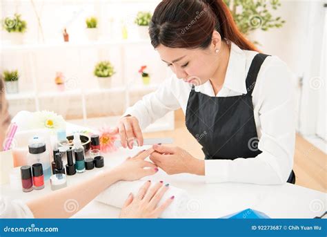 Nail Filing Selective Focus Of Nail Salon Stock Image Image Of Apply