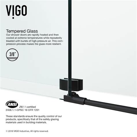 Vigo Winslow 34 In To 35 In W X 74 In H Frameless Sliding Matte Black