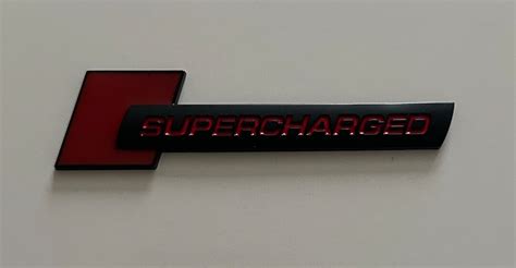 1 Pcs Black And Red Audi Supercharged Emblem Sticker Metal Etsy