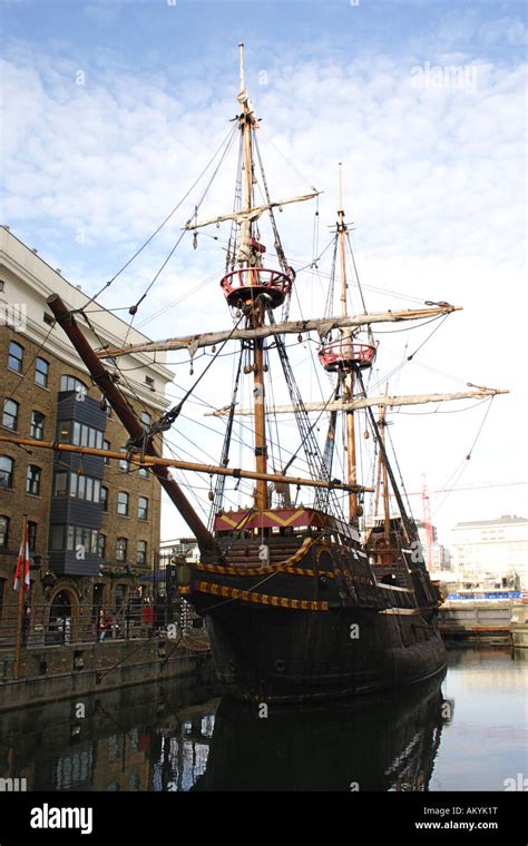 The Golden Hind Replica Ship London Stock Photo Alamy