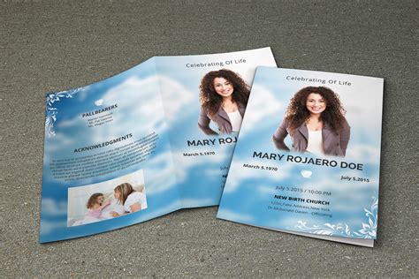 Funeral Program Template V116 ~ Brochure Templates On Creative Market