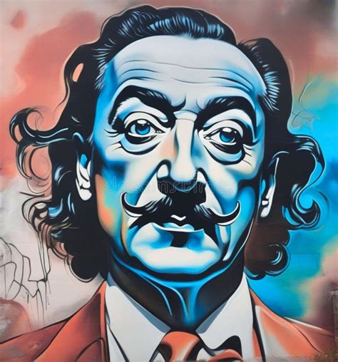 Graffiti Of Salvador Dali Spanish Surrealist Artist Renowned For His