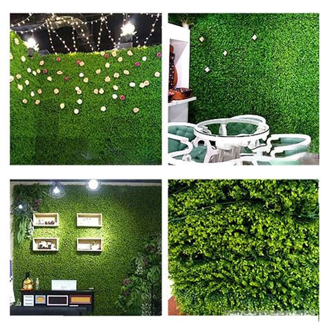 Artificial Hedge With Flowers Faux Greenery Privacy Screen Green Hedge