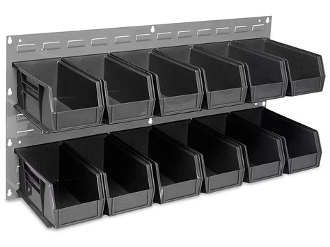 Wall Mount Panel Rack 36 X 19 With 11 X 5 12 X 5 Black Bins H