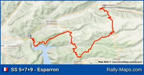 SS 5 7 9 Esparron Stage Map Rallye De Haute Provence 2004 Coupe