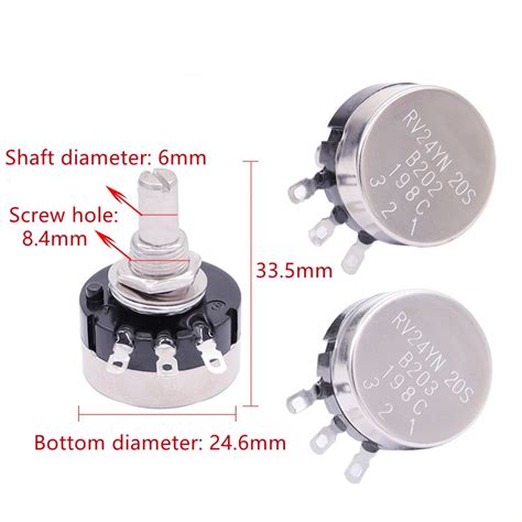 Single Turn Carbon Film Potentiometer Rv24yn 20s Adjustable