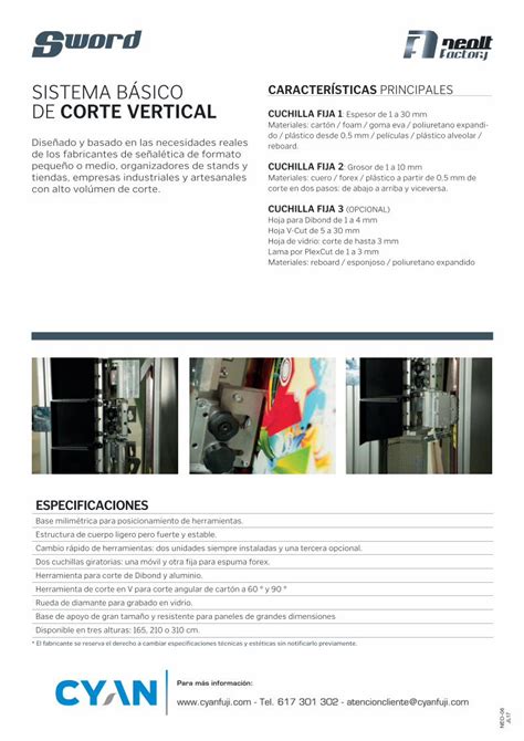 Pdf Cortadora Vertical Cyanfuji Corte Vertical El Sistema De