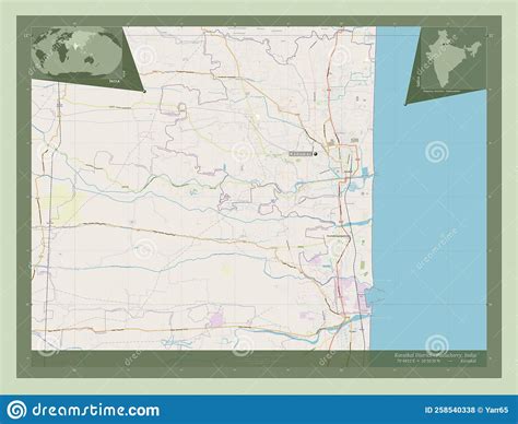 Karaikal District Puducherry India Osm Labelled Points Of Cities Stock Illustration