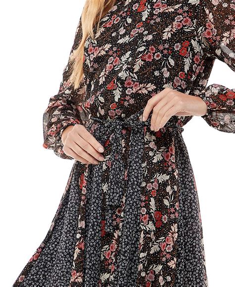 City Studios Juniors Mixed Floral Print Fit And Flare Dress Macys