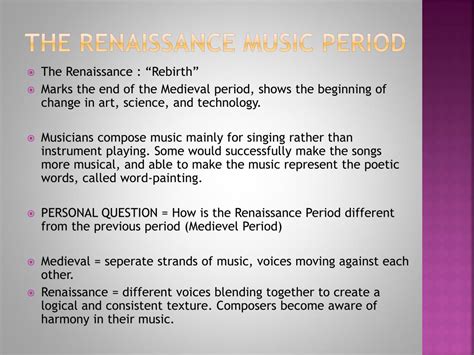 PPT - RENAISsANCE MUSIC PERIOD PowerPoint Presentation, free download - ID:2327302