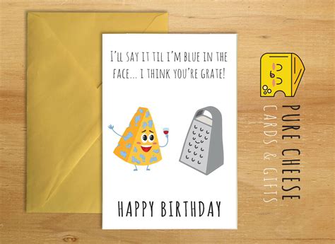 Funny Cheese Cheesy Birthday Greetings Card T His Her Joke Pun Ebay