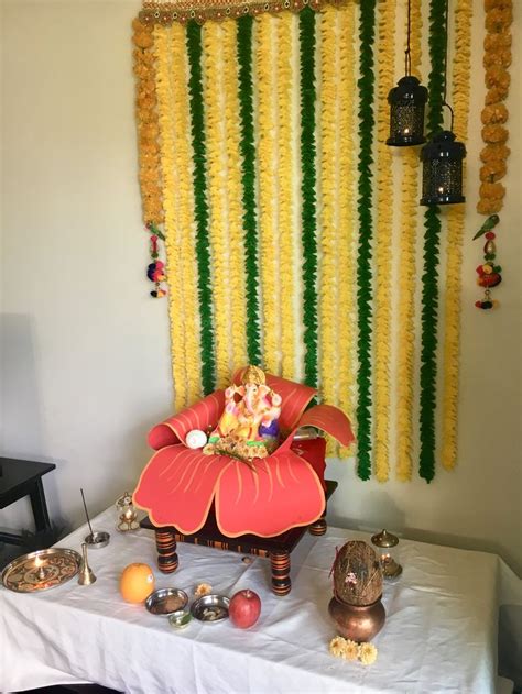 Ganesh Chaturthi Decoration Ganpati Decoration At Home Ganpati