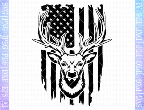 Hunting Deer Flag Svg Graphic By Seleart · Creative Fabrica Fabrica