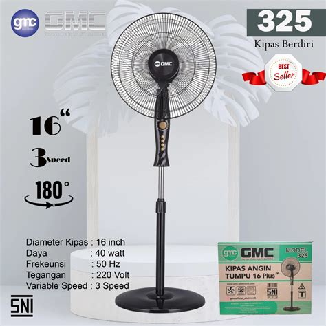 Jual Kipas Angin Stand Fan GMC 325 Baling Baling 5 Kipas Angin Berdiri