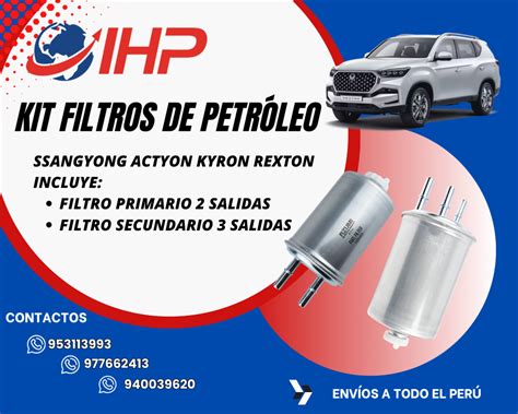 KIT FILTROS DE PETRÓLEO SSANGYONG ACTYON KYRON REXTON IMPORTACIONES