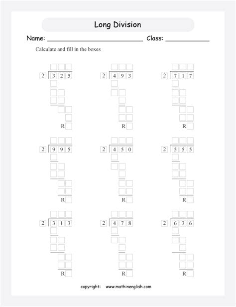 Division Worksheets 3 Digit