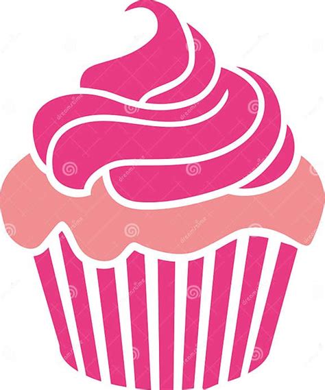 Cupcake With Pink Cream On Rose Dough Stock Vector Illustration Of