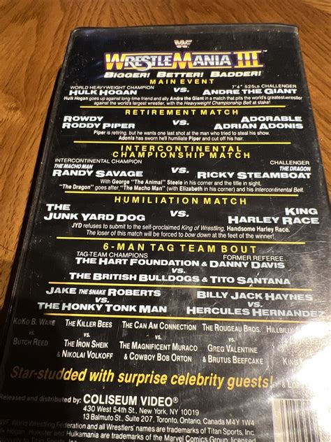 Wwf Wrestlemania Vhs Coliseum Video Tape Clamshell Hulk Hogan Andre