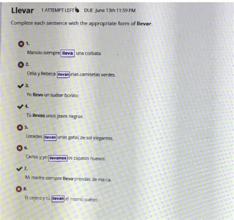 Solved Llevar Attempt Left Due June Th Pm Complete Each