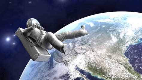 Premium Photo | Astronaut floating over the earth 3d rendering