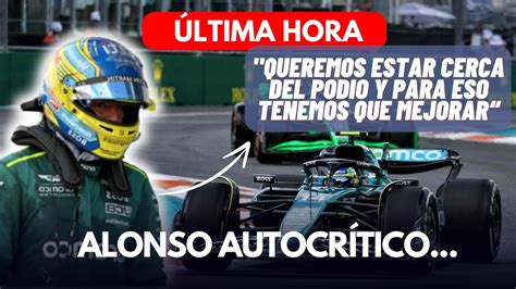 F1 HOY ALONSO HABLADO AUTOCRITICO YouTube