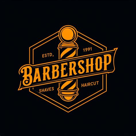 Minimalist Vintage Barber Pole Logo Design For The Trim Hub Logo