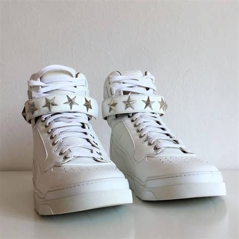 Givenchy Tyson High Top Leather Sneakers Shoes With Stars In Pristine