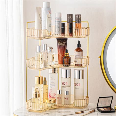 Gold Holder Make Up Box Storage Multilayer Skincare Perfume Boxs