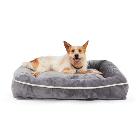 Everyyay Essentials Snooze Fest Grey Rectangle Lounger Dog Bed With