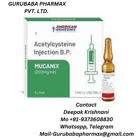 Mucanix Acetyl Cysteine Injection At Rs 50 Vial Padole Nagar Nagpur