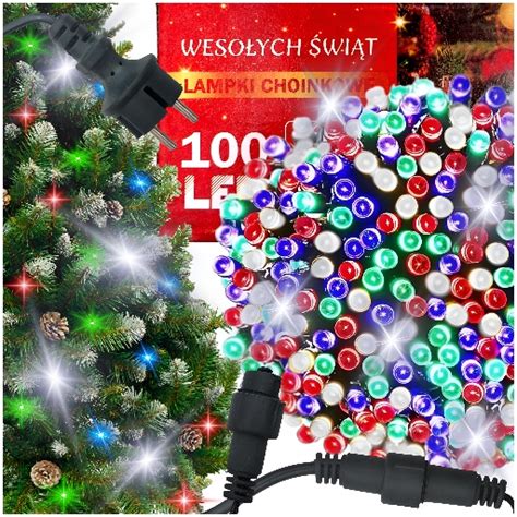 LAMPKI CHOINKOWE MULTIKOLOR 100 LED FLASH ZEW WEW ŚWIĄTECZNE NA CHOINKĘ