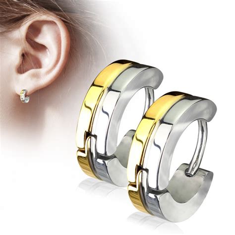 PAIRE BOUCLES D OREILLES POUR HOMME ADO TIGE FERMOIR ACIER RONDE ZIRCON