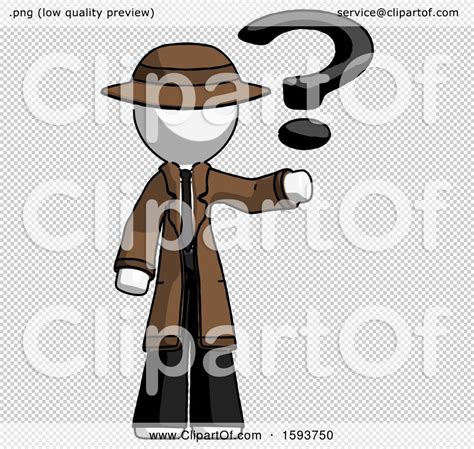 White Detective Man Holding Question Mark To Right By Leo Blanchette 1593750