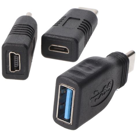 Lot De 3 Adaptateurs Pour Connecteur Micro Usb Et Mini Usb Vers Usb C Chargeurs Pour Usb C