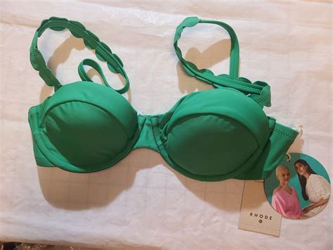 Women S Scallop Edge Underwire Bikini Top RHODE Green Size Small 4 6