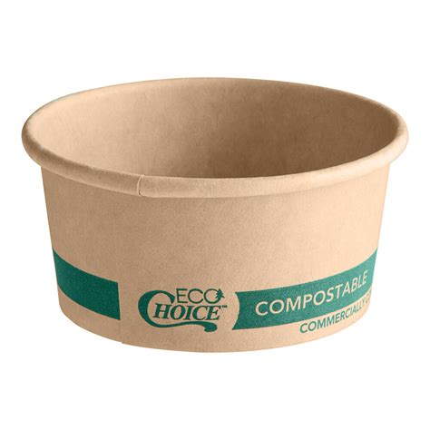 Ecochoice Oz Round Kraft Bio Lined Compostable Take Out Container