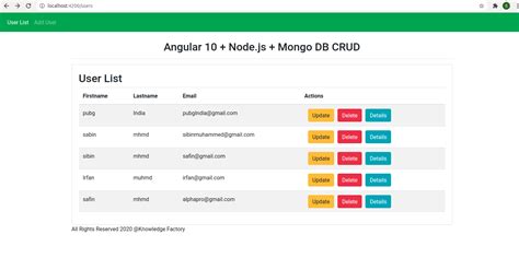 Crud App Using React For Front End Nodejs Express For The