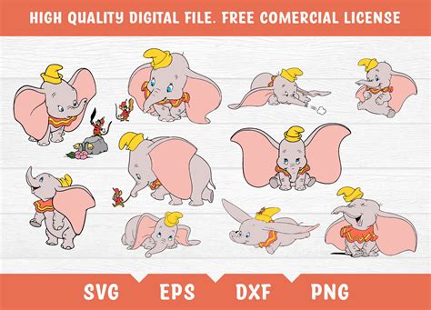 Dumbo Svg For Cricut Users Svg Clipart Svg Files Silhouette Etsy