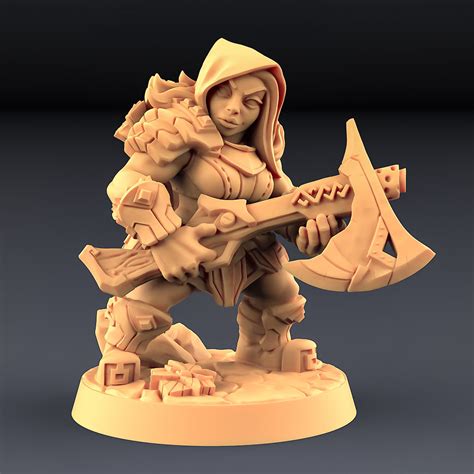 Female Dwarf Warrior Warhammer 40k Age Of Sigmar Dnd Dandd Wargames Premium 3d Printed Fantasy