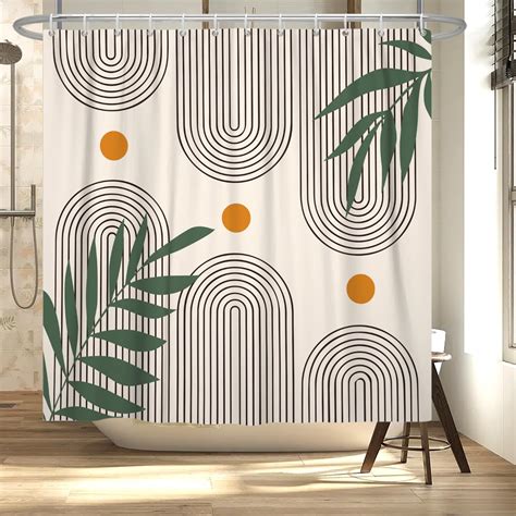 Amazon Molfy Boho Shower Curtain Mid Century Modern Boho Shower