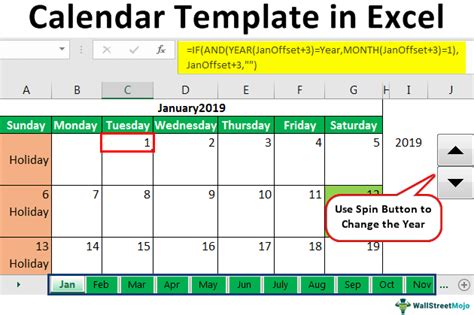 Calendar template in excel