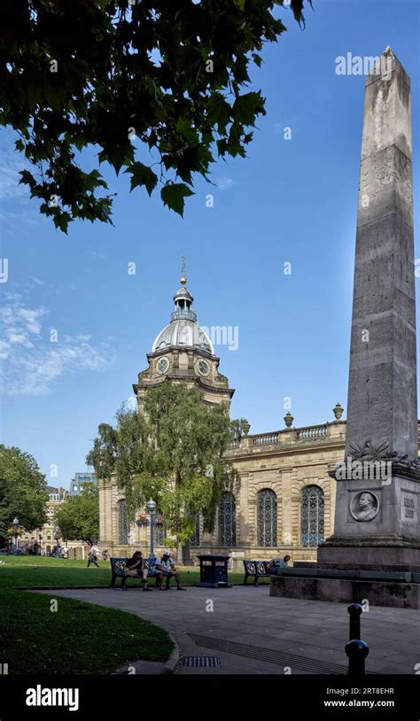 St Philips Cathedral Birmingham And The Khiva 1875 Monument In Cathedral Square England Uk Stock